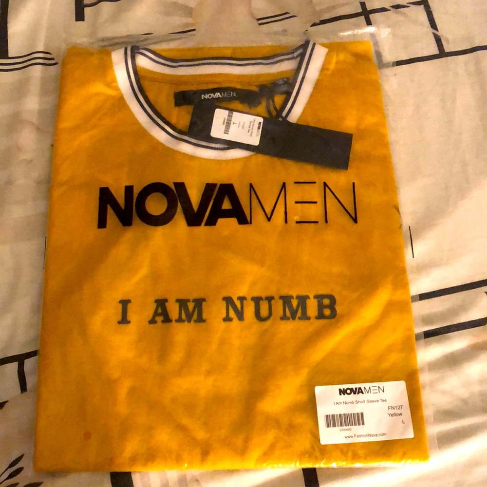 Yellow short sleeve shirt from fashion nova size L